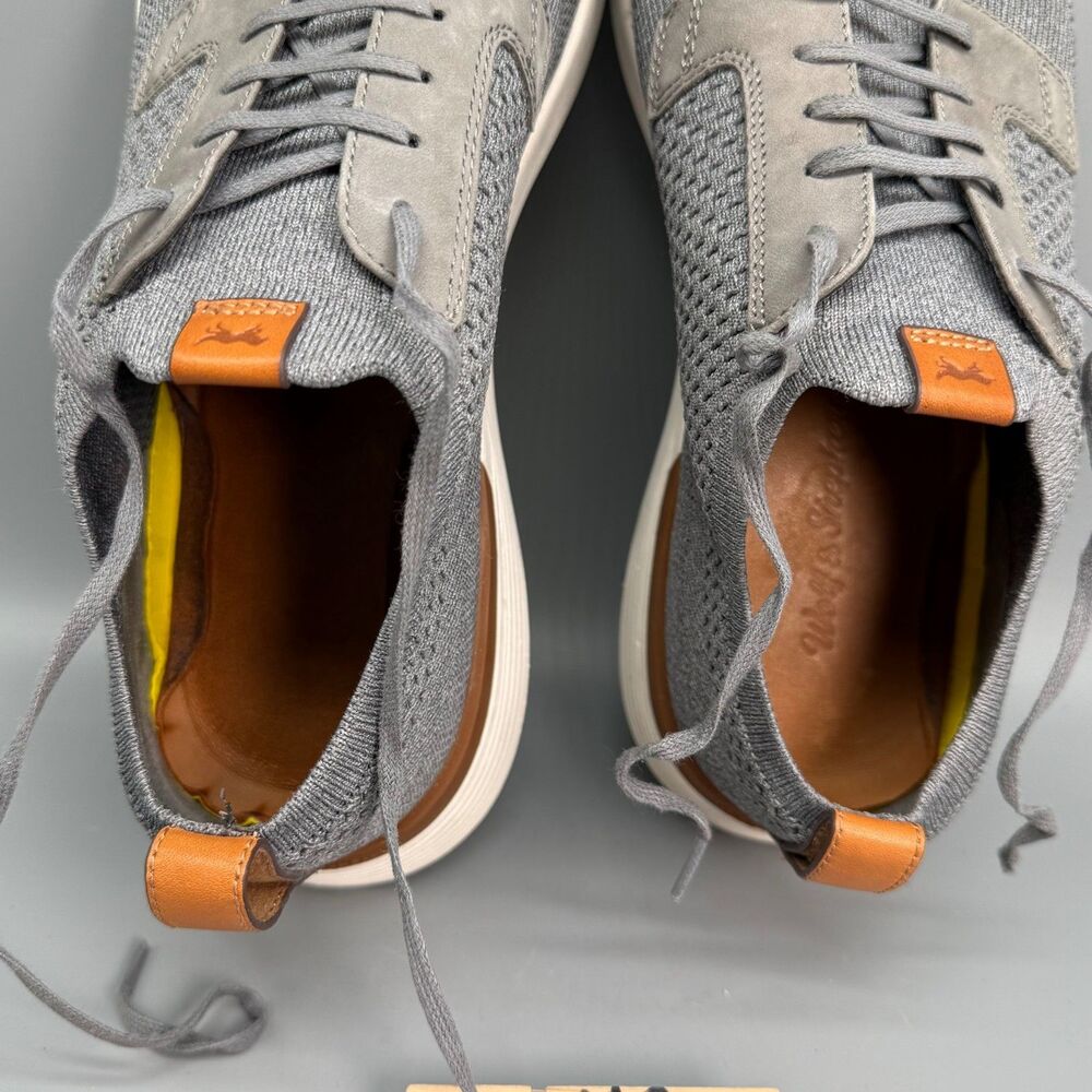 Wolf & Shepherd SwiftKnit Men's 11 Gray White Mesh Low Top Derby Sneakers Shoes - Picture 9 of 10